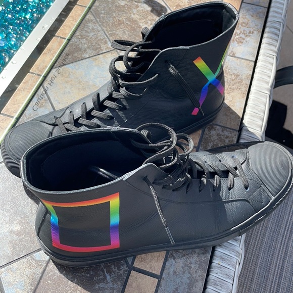 Louis Vuitton black rainbow tattoo mens sneaker - Picture 1 of 10